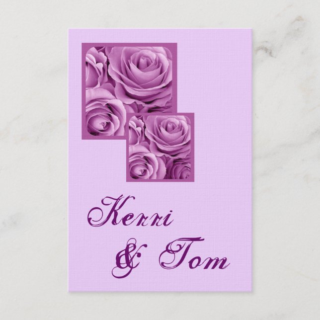 LILAC PURPLE Wedding Reception Card (Front)