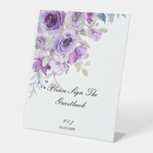 lilac purple welcome sign for weddings