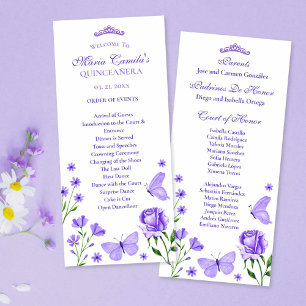 Lilac Quinceañera Order of Events Program