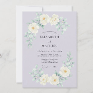 Lilac Radiant Rose Wedding Invitation