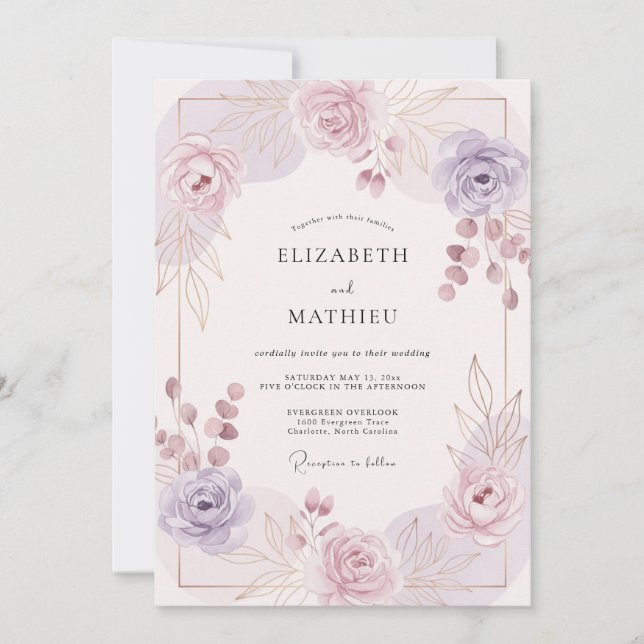 Lilac Radiant Spring Wedding Invitation (Front)