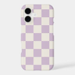 Lilac Retro Check<br><div class="desc">Add a pop of playful color to your tech with this custom iPhone case featuring a trendy lavender purple and cream checkerboard print. Perfect for those who love modern retro style with a soft feminine touch, this case can be personalized using the design tools — add your name, monogram, or...</div>