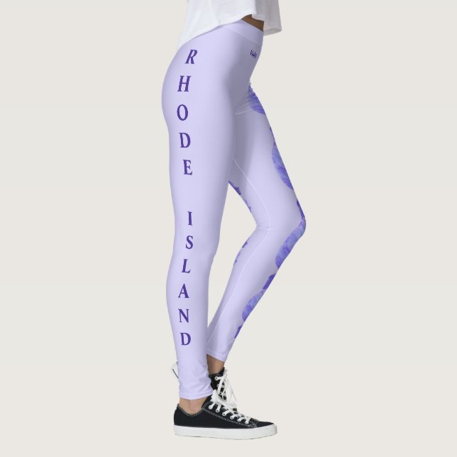 Lilac Rhode Island Violet State Flower Leggings (Right)