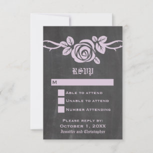 Lilac Rose Chalkboard Response Card