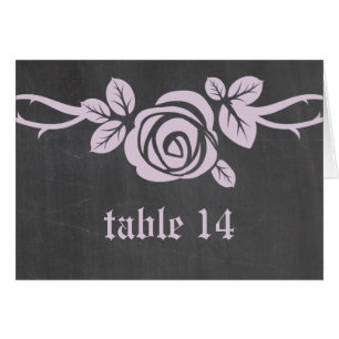 Lilac Rose Chalkboard Table Number Card