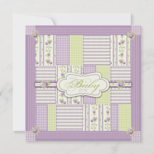 Lilac Rose Quilt Invitation Square