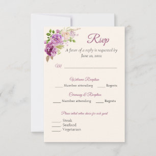Lilac Rose RSVP Response Card