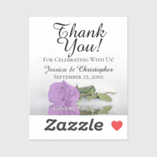 Lilac Rose Wedding Thank You Mini Bottle Label