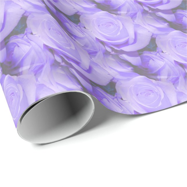 Lilac Roses Wrapping Paper (Roll Corner)