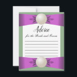 Lilac & Sage Pearl Ribbon Wedding Advice Card<br><div class="desc">Request marriage advice from your friends and family in style with some beautiful custom advice cards. This note card featuring a charming pearl and lilac purple ribbon design on a serene sage green background can be handed out to your guests on your special day. Although this advice card would be...</div>