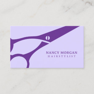 Lilac Scissor Hairstylist Purple Business Card
