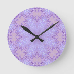 Lilac Silk Christmas Abstract Round Clock