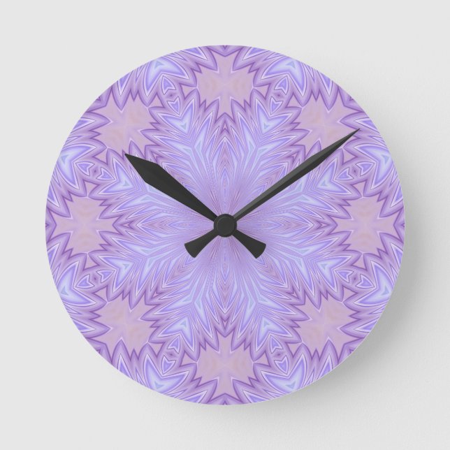 Lilac Silk Christmas Abstract Round Clock (Front)