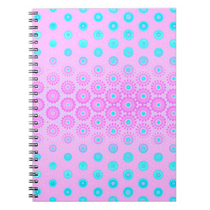 Lilac, Sky Blue and Pink Flowers Notebook