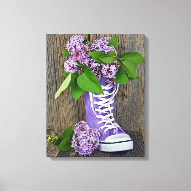 Lilac Sneakers Canvas Print (Front)
