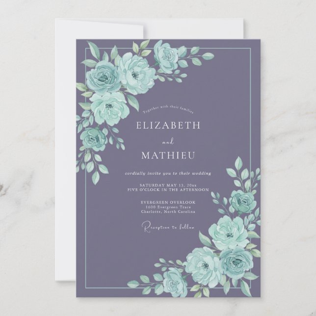 Lilac Soft Romantic Wedding Invitation (Front)