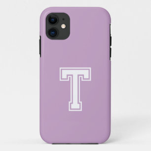 Lilac Solid Colour Minimalist Monogram Case-Mate iPhone Case