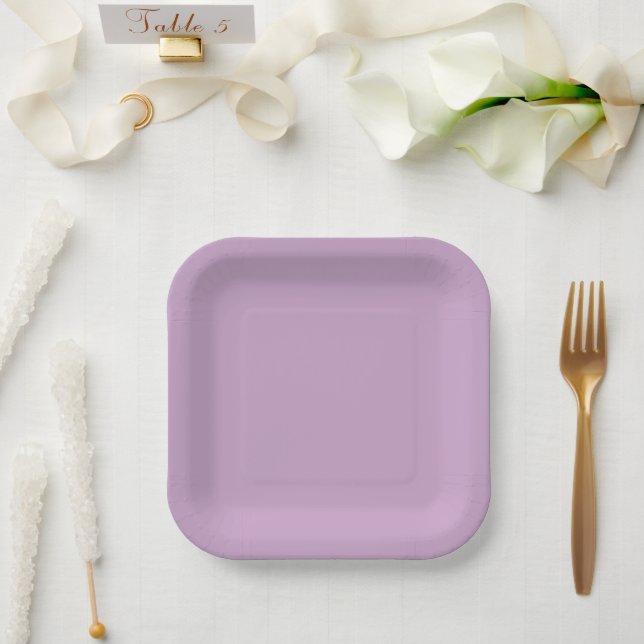 Lilac Solid Colour Paper Plate (Wedding)