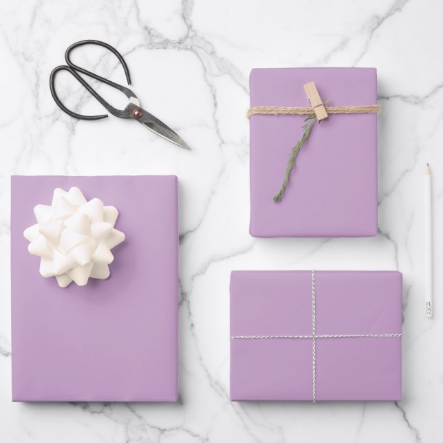Lilac Solid Colour Wrapping Paper Sheet (Front)