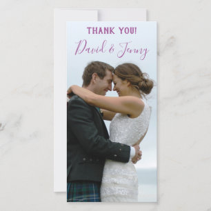 Lilac Spring Garden Wedding Photo Thank You Card