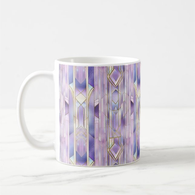 Lilac Stained Glass Elegance Coffee Mug (Left)