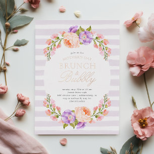 Lilac Stripe and Bloom Mother's Day Brunch Foil In