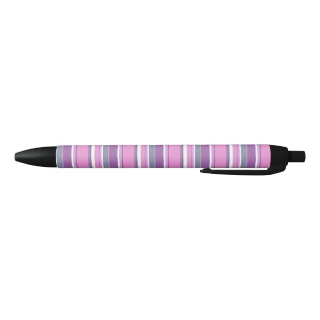 Lilac stripes black ink pen (Bottom)