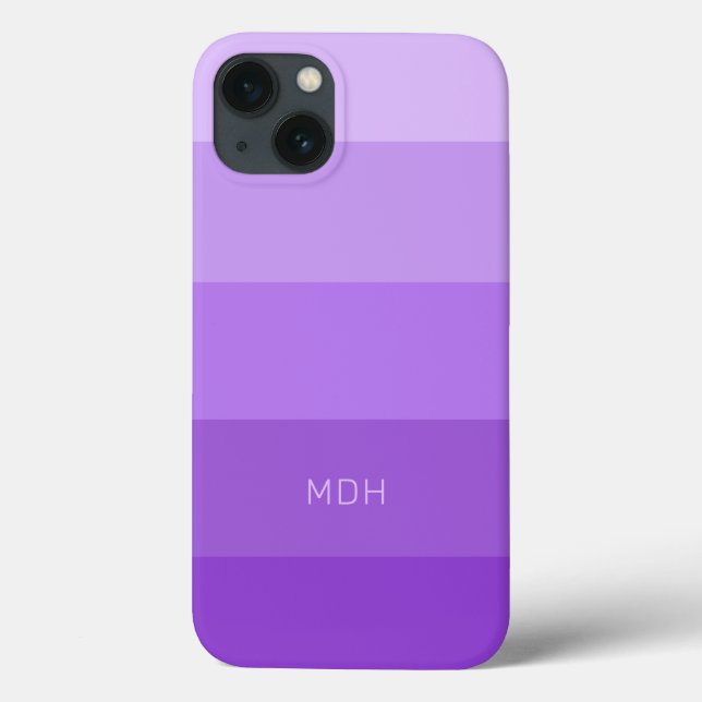 Lilac Stripes custom monogram phone cases (Back)