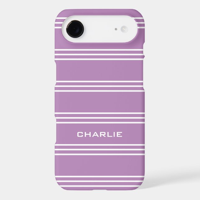 Lilac Stripes custom monogram phone cases (Back)
