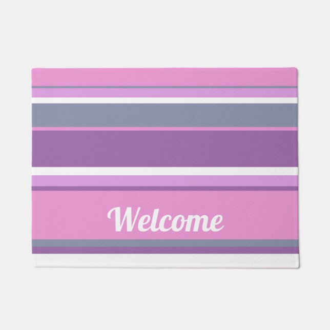 Lilac stripes doormat (Front)