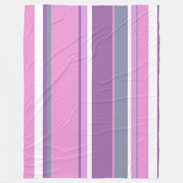 Lilac stripes fleece blanket (Front)