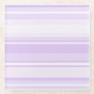 Lilac stripes glass coaster