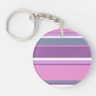 Lilac stripes key ring