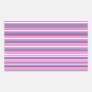 Lilac stripes rectangular sticker