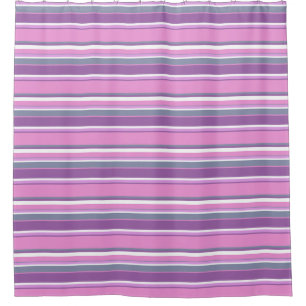 Lilac stripes shower curtain