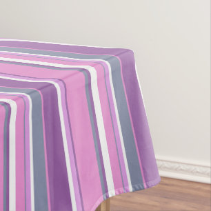 Lilac stripes tablecloth