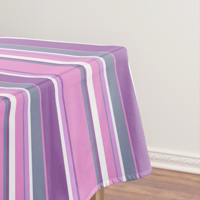 Lilac stripes tablecloth (In Situ)