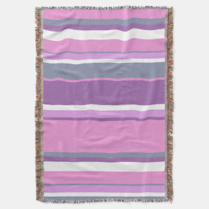 Lilac stripes throw blanket