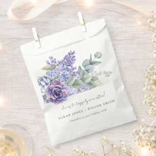 Lilac Succulent Eucalyptus Botanical Bunch Wedding Favour Bags