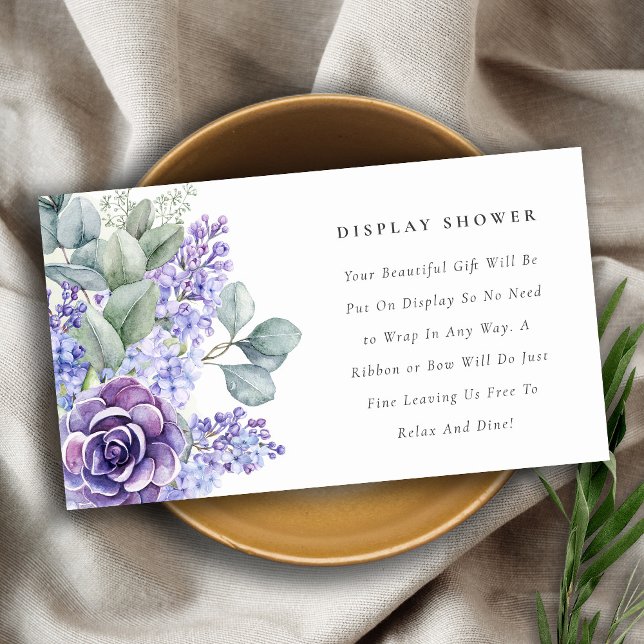 Lilac Succulent Foliage Display Shower Baby Shower Enclosure Card (Creator Uploaded)