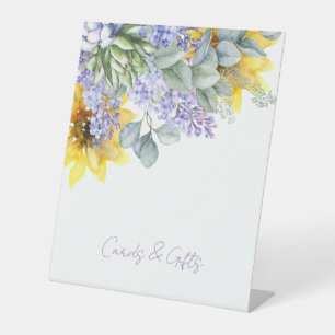 Lilac & Sunflower Shower Cards & Gifts Pedestal Sign