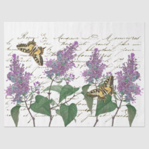 Lilac Swallowtail Butterfly French Script Craft Ti Tissue Paper