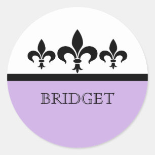 Lilac Swanky Fleur De Lis Stickers