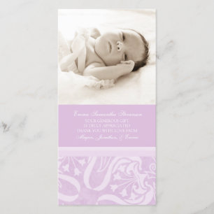 Lilac Thank You Baby Shower Photo Cards