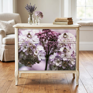 Lilac Tipped Ivory Moody Hydrangea Decoupage Tissue Paper