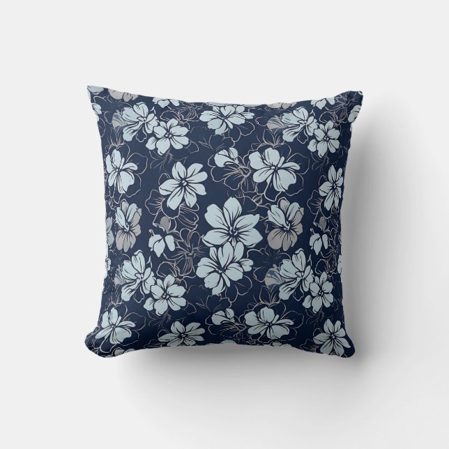 Lilac Tropical Floral Pillow Home Decor (Front)