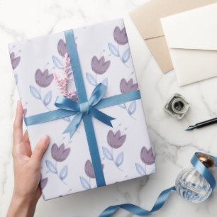 Lilac tulips wrapping paper