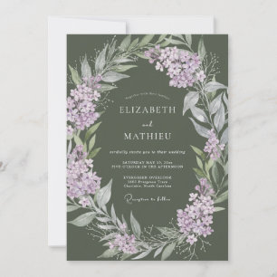 Lilac Verdant Flourish Wedding Invitation