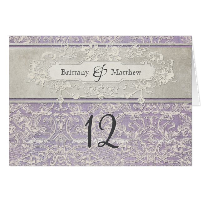 Lilac Vintage French Regency Lace Etched Wedding (Front Horizontal)