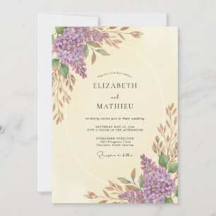 Lilac Vintage Spring Wedding Invitation